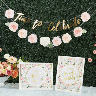 Floral Brunch Banner & Signs Party Kit