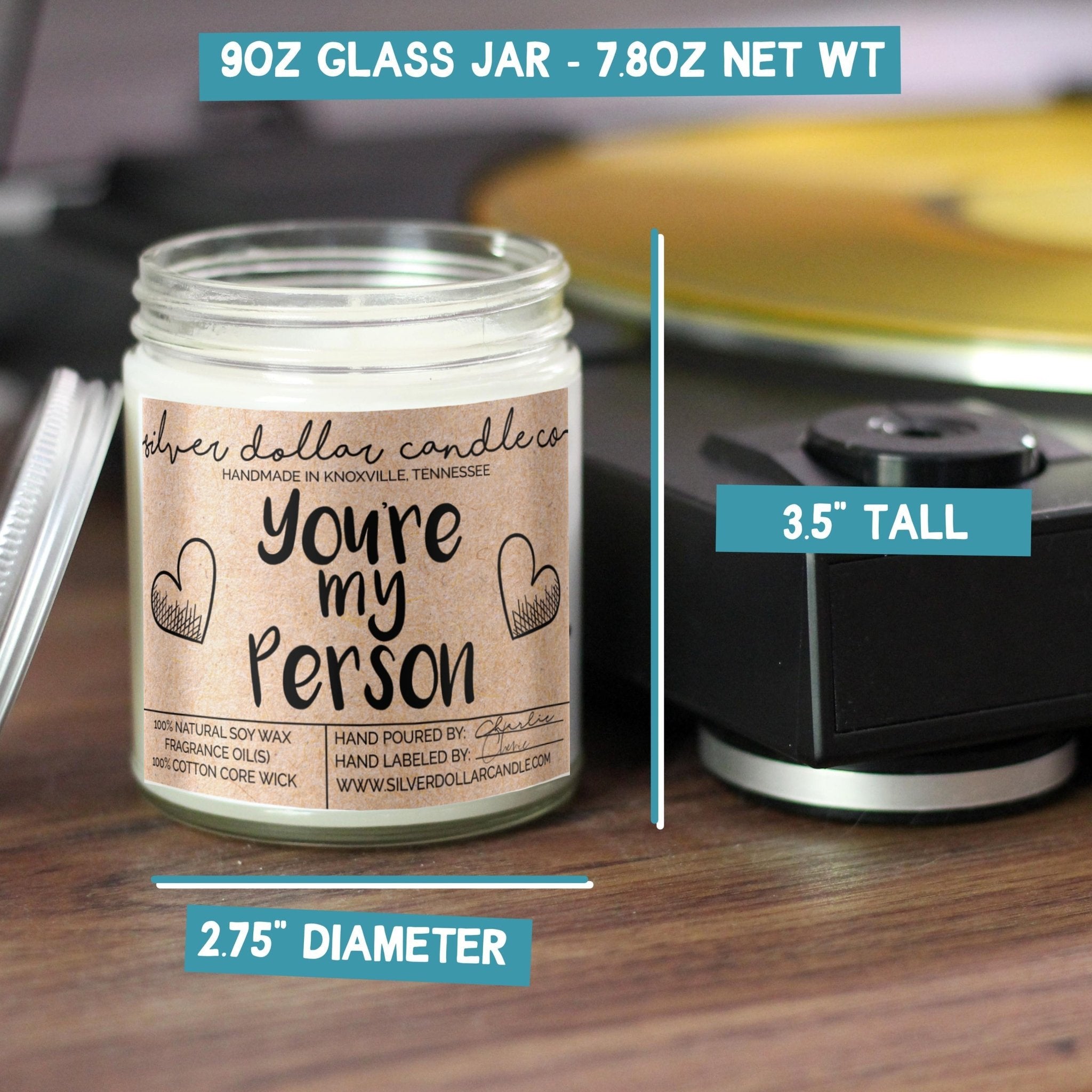Hand-Poured Personalized Scented Soy Candle – “You’re My Person” Ideal for Gifts & Aromatherapy