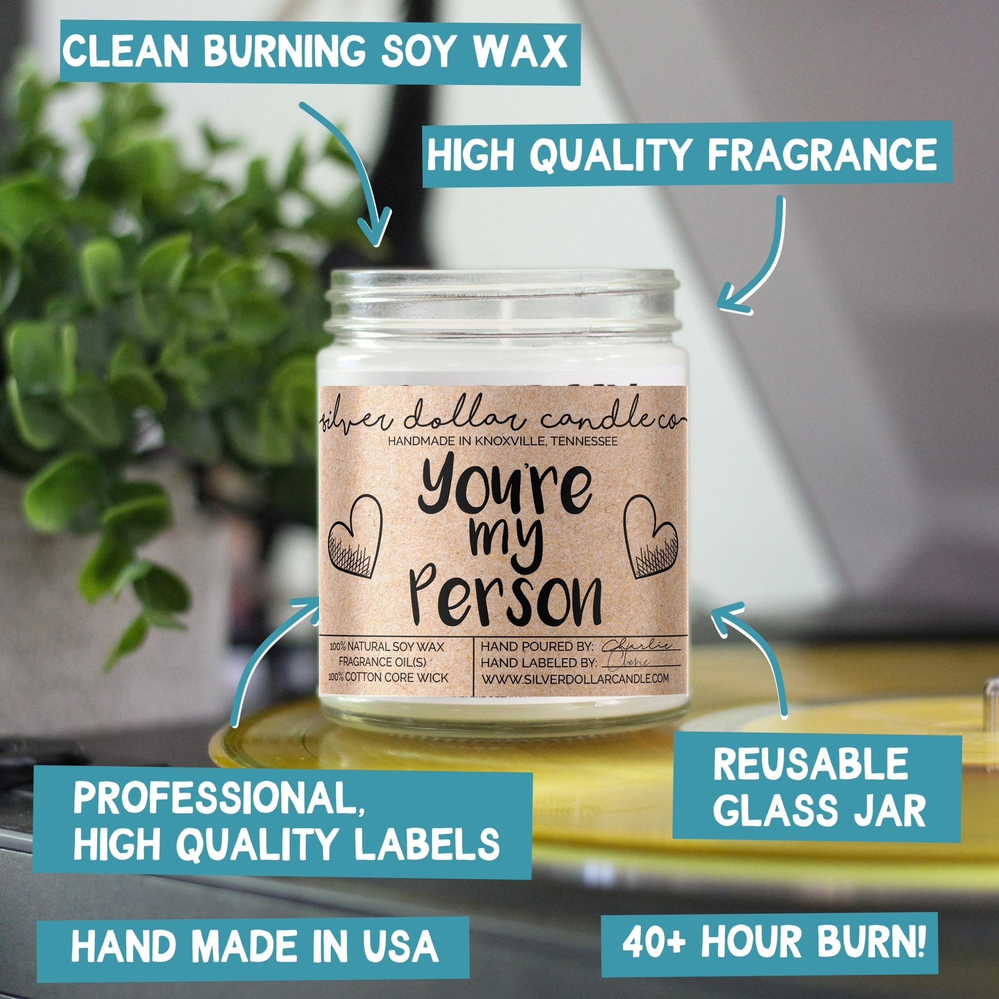 Hand-Poured Personalized Scented Soy Candle – “You’re My Person” Ideal for Gifts & Aromatherapy
