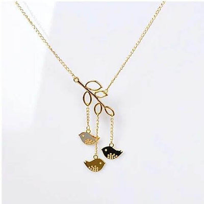 We Are Family Necklace, Exquisite -- Three Birds on Olive Branch - Harmony Artworx Studio