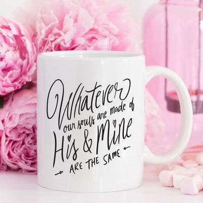 Whatever Our Souls are Made Of: Emily Brontรฉ's Wuthering Heights Literary Mug - Harmony Artworx Studio