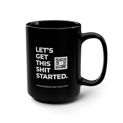 Empower Your Mornings: Amy Arvary's Black Guided Meditation Coffee Mug - Scan, Sip & Start Strong!