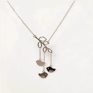 We Are Family Necklace, Exquisite -- Three Birds on Olive...
